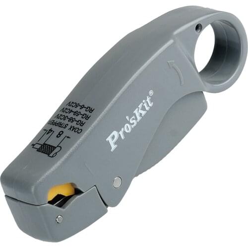 ProsKit 6PK-322 Rotary Wire Stripping Pliers Three Knife Coaxial Wire Stripper Tools Cable Wire Stripping Cutting Skinning Tool