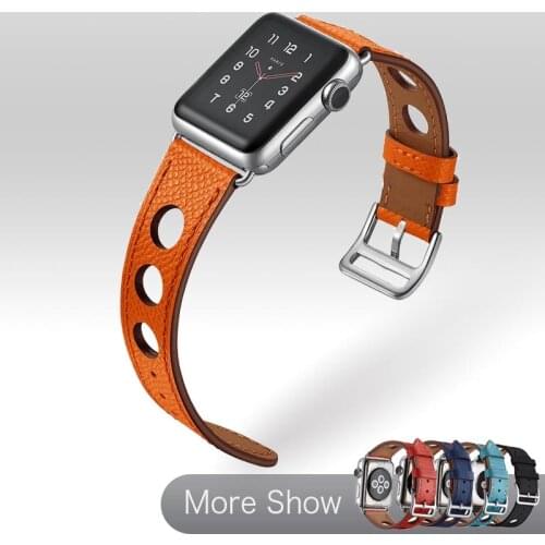 Watch Strap For Apple Watch Series 6 SE 40/44mm Genuine Leather Single Tour Watchband Accessories For Apple iWatch Series 5 4 3