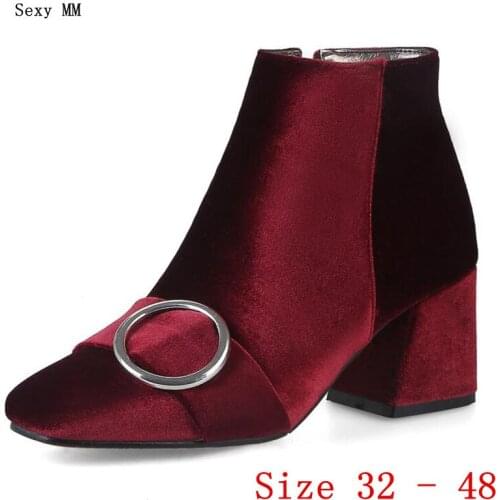 Spring Autumn High Heels Women Ankle Boots Woman Short Boots High Heel Shoes Small Plus Size 32 33 - 40 41 42 43 44 45 46 47 48
