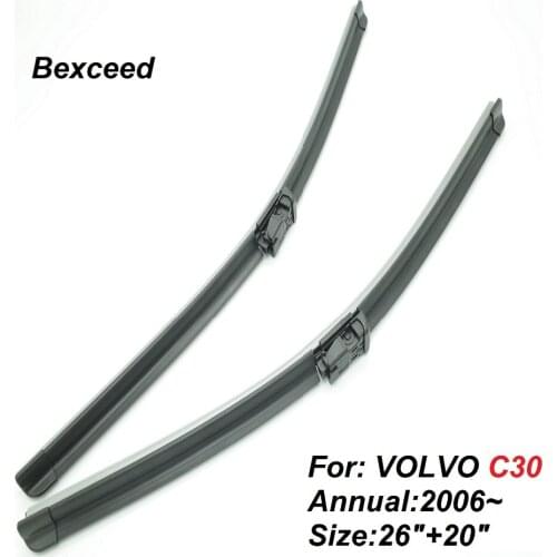 Flat wiper blade for Volvo C30 26"+20" High Quality Bexceed Car Windshield Windscreen 2006 2007 2008 2009 2010 2011 2012 2013