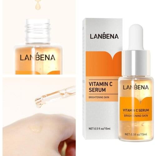 LANBENA Vitamin C Face Serum Whitening Hyaluronic Acid VC Cream Moisturize Freckle Speckle Fade Remover Essence Skin Care