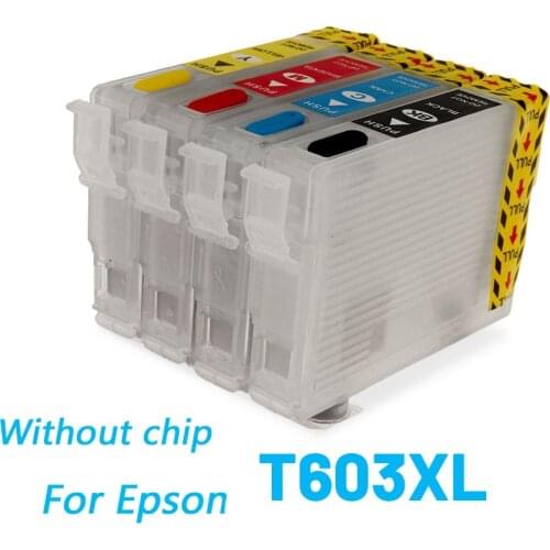 T603 603XL Refillable Ink Cartridge No Chip For Epson WF-2810 WF-2830 WF-2835 XP-2100 XP-2105 XP-3100 XP-3105 XP-4100 XP-4105