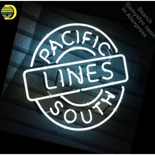 Pacific Lines South Neon Sign REAL GLASS Tube BAR Light Sign Store Display Custom Handcraft Design Iconic Sign Pub Bar Signs