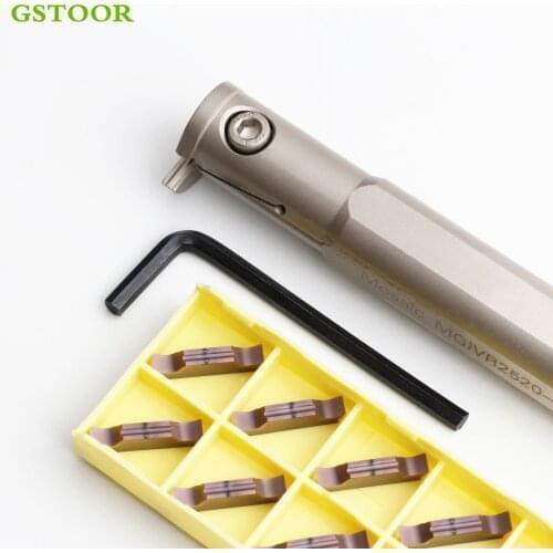 1PC MGIVR2925 MGIVR3125 2mm 3mm 4mm 5mm CNC Lathe Grooving Turning Tools With 10PCS MGMN MRMN MGGN Slotting Carbide Inserts