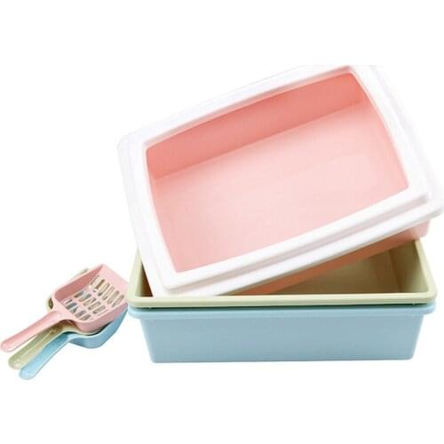 Pet Toilet with Scoop Cat Dog Tray SandBox Home Plastic Anti Splash Bedpan Cats Litter Box Kitten Dog Clean Toilet Supplies