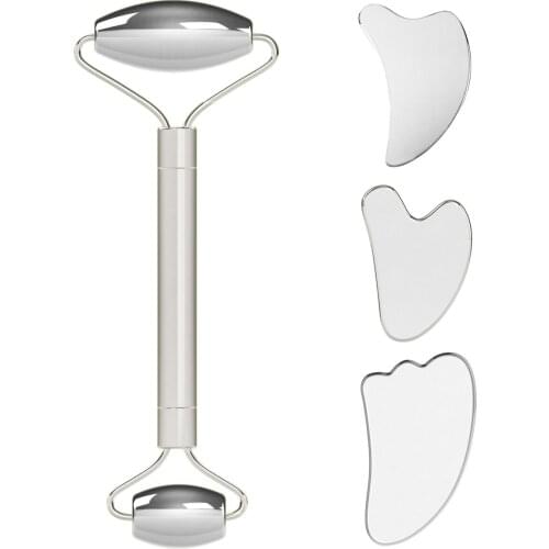 Face Skin Care Roller Gua Sha Board for Facial Massage Face Lifting Body Slimming Stainless Steel Massage Beauty Tools