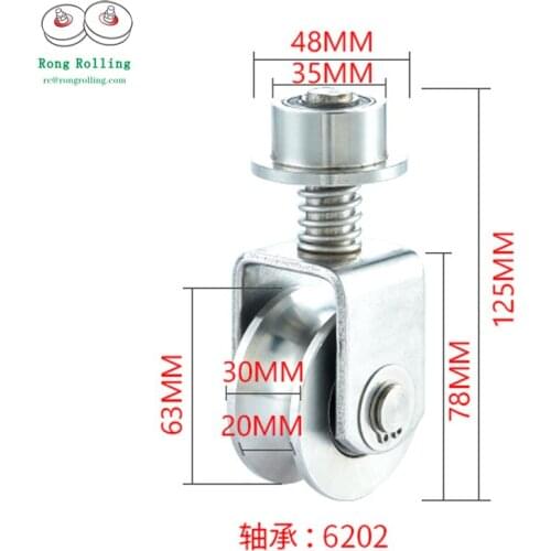 2.5 inch U-groove gate universal rollers with spring,gate roller accesories,gate track wheel,Track wheel with 6202RS bearing
