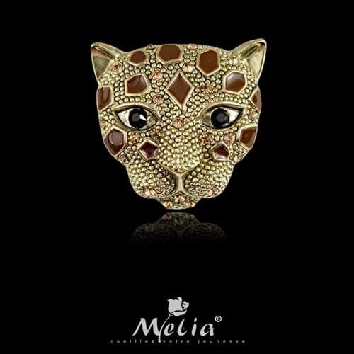 Animal leopard women rhinestone brooches corsage hat accessories antique plated natural pearl party dress bijoux scarf pins