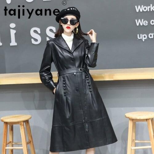 Korean Women 2021 Autumn Clothes Genuine Leather Jacket Women Real Sheepskin Coats Woman Long Coat Cuero Genuino TN1677