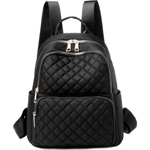 Diamond Lattice Lady Backpack High Quality Oxford Cloth Backpacks for School Teenagers Girls 2021 Fashion Female Travel Bookbag