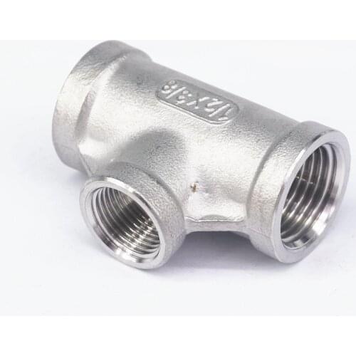 1/2" BSP To 3/8" BSP Female Thread 304 Stainless Reducing Tee 3 Way Connector Pipe Fitting water oil air