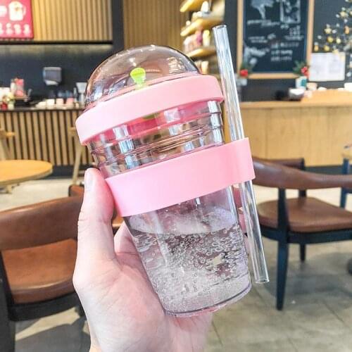 1PCS High Appearance Level Sippy Cup Portable Summer Large Capacity Sports Drop Proof Cup Can Be Used for Tea Drinks Milk Tea