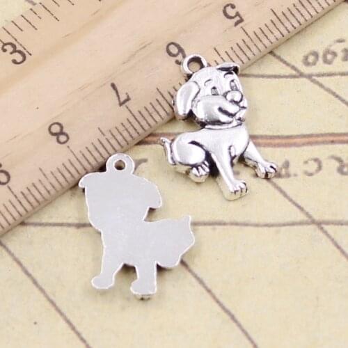20pcs Charms Lovely Dog 21x16mm Tibetan Silver Color Pendants Antique Jewelry Making DIY Handmade Craft