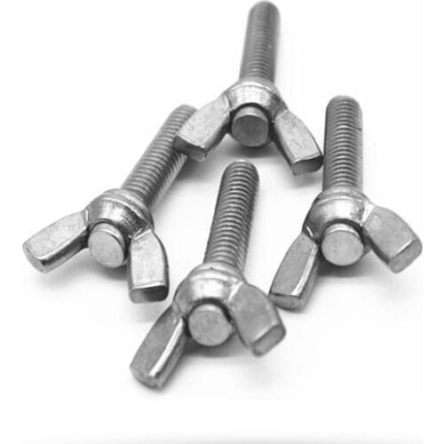 5pcs M6 M8 butterfly screws thumb screws wingbolt thread male screw 304 stainless steel 8mm-60mm length