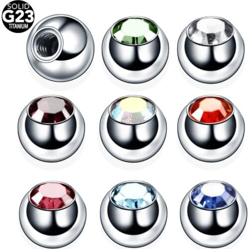 8pcs/lot Titanium Screw Piercings Balls Nose Rings Lip Nipple Piercings Ball Accessories Eyebrow Piercings Earings Body Jewelry