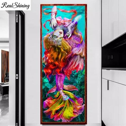 Large Diamond Painting Fantasy color mermaid 5D Cross Stitch Diamond Embroidery Full Square round Drill Handmade Gift N1128