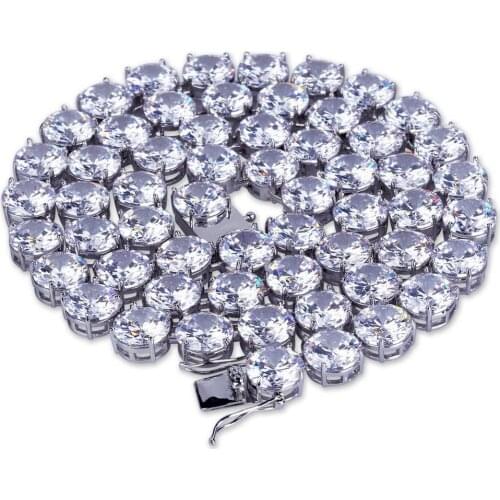 10MM Bling Iced Out Cubic Zirconia Bracelet Necklace Geometric Square AAA CZ Stone Tennis Chain For Men Women Jewelry