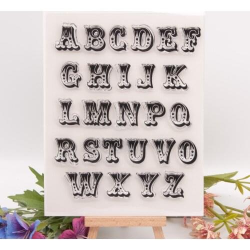 Diy Vintage Kawaii Alphabet Letter Transparent Silicone Rubber Standard Stamp for Scrapbooking Clear Stamps Card Making Stamps