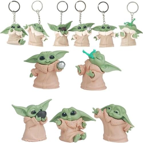 5-6 Pcs/Set 5-6cm Star Wars The Force Awakens Baby Yoda Master Yoda Cute Alien Action Figure Mini Model Toys Kids Gift Keychain