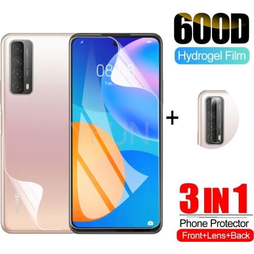 3-in-1 Hydrogel Film For Huawei P smart 2021 Screen Protector Camera Film For huawei p smart plus 2019 screen + Lens film