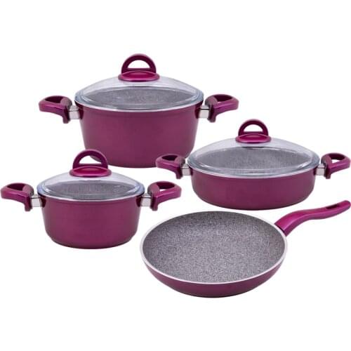 Emsan Premium Granite 7 Piece Cookware Golden Cherry