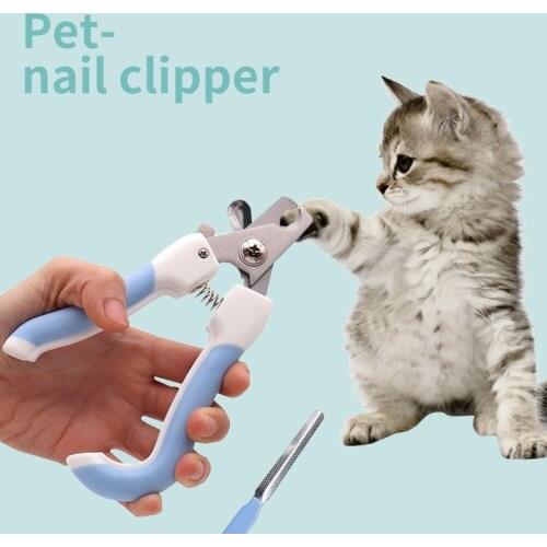 Stainless Steel Nail Clippers for Cats and Dogs with Files Professional Cleaning Sharpeners Labor-saving Dog Grooming Supplies