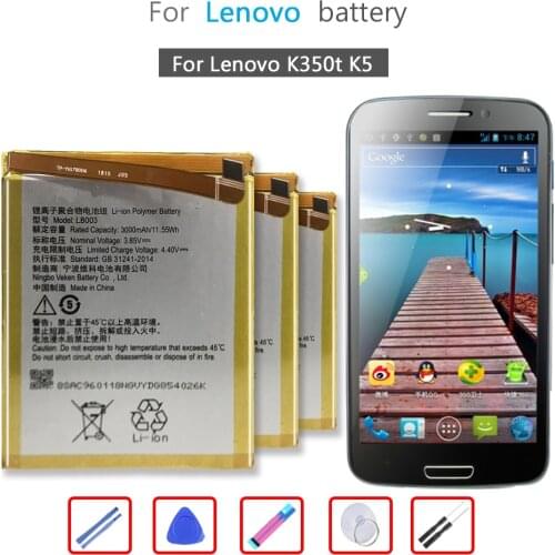 LB003 3000mAh Li-ion Polymer Battery For Lenovo K350t K5 Bateria