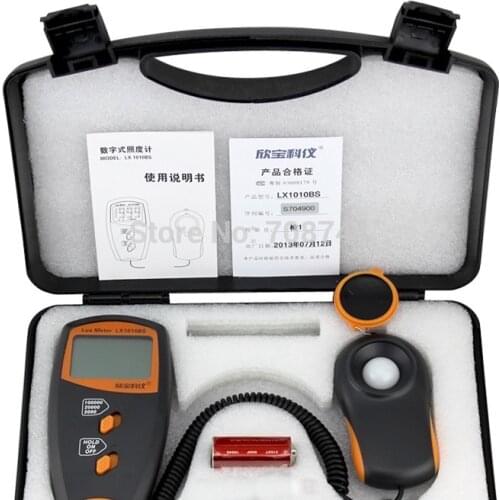 LX1010BS Digital Luxmeter 3 1/2 Digits LCD Display Light Meter Environmental Testing Portable Illuminometer UV Radiometers