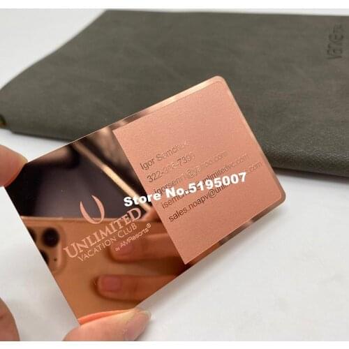 Custom logo and mirror surface Metal Business Membership Card
