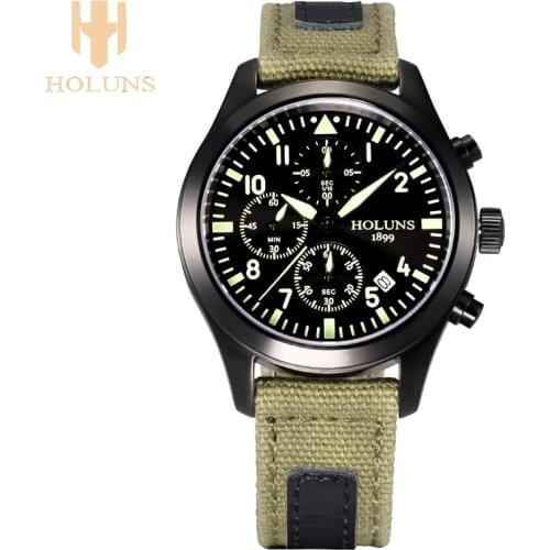 Fashionable luxury top brand mens sports watch, nylon strap, military-led digital waterproof watch