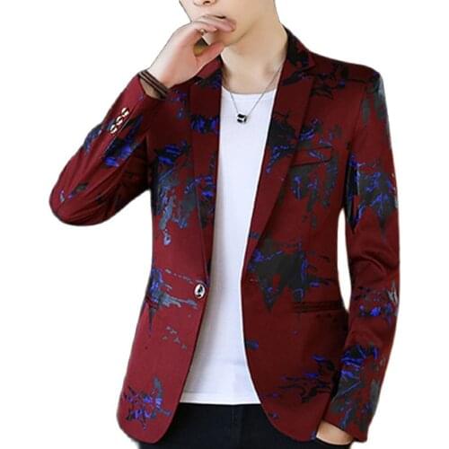 Blazer Men，Suit Male，Mens Suit，Four Seasons Mens Suit, Slim Version, Print,One Button, Pocket Decoration,Comfort Wedding Dress