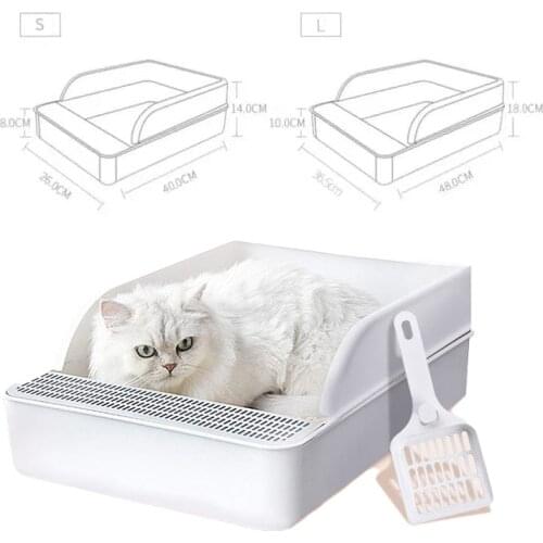 Cat Litter Box Semi Enclosed Double Layer Design Removable and Easy Clean Anti-hourglass Splash Proof Indoor Dog Toilet Trainer