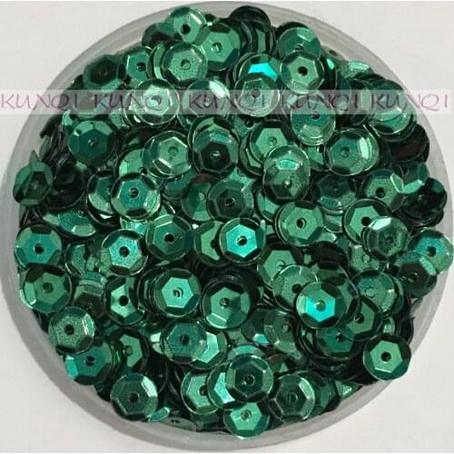 New 6mm Cup Round Green Loose Sequins Paillette Sewing Wedding Craft,Women Kids DIY Garment Accessory Green