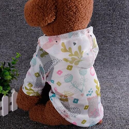 Dog Cat Sun Protection Clothes Summer Thin Mesh Sun-proof Smock Shirt Puppy Breathable Cool Sunscreen Hoodie Jacket for Dog Cat