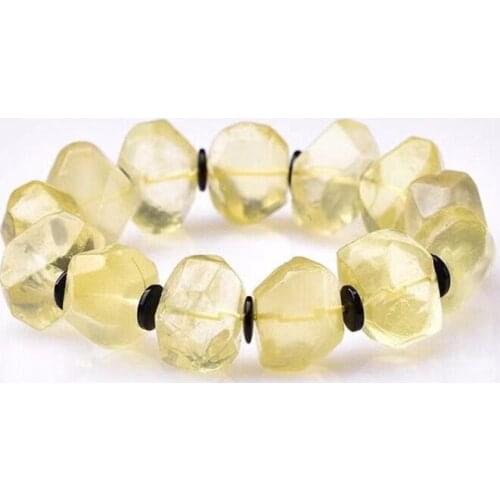 Wholesale Lemon Yellow Natural Crystal Bracelets With Shaped Beads Bracelet Lucky for Women Men Fashion Help Business Jewelry