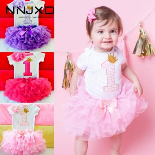 Baby Girls Dress Princess 1st Birthday Clothes Newborn Baptism Tutu Outfits Girls Infant Party Dress Cotton Vestido Infantil 12M