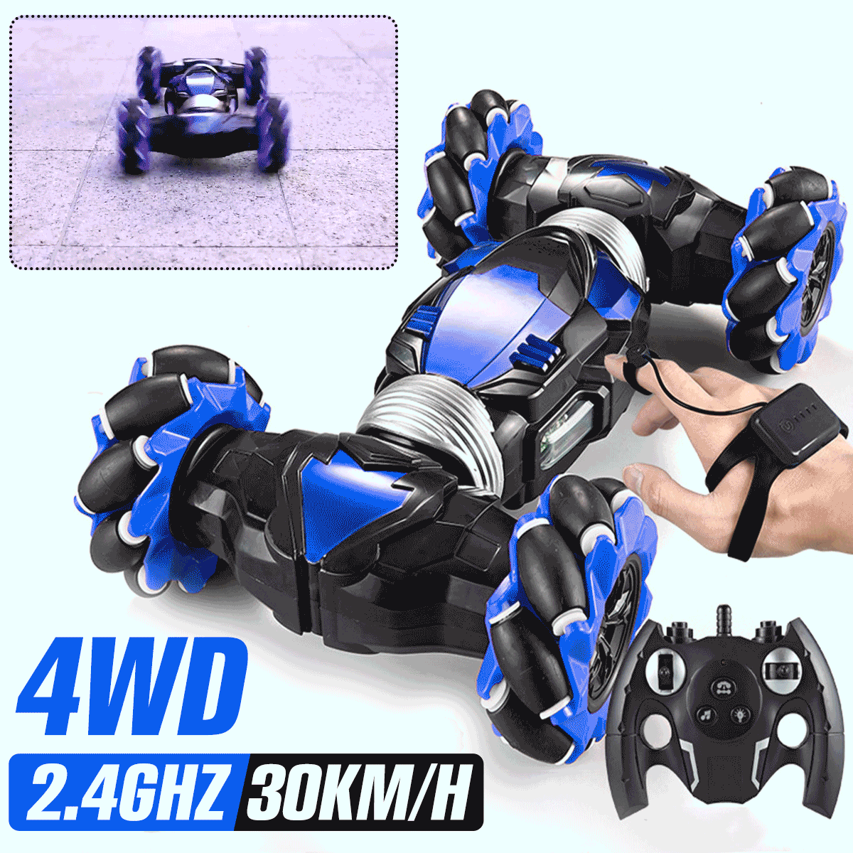 4WD 2.4GHz RC Car Remote Control Stunt Vehicle Gesture Induction Twisting Off-Road Vehicle Drift RC Toys With Light & Music