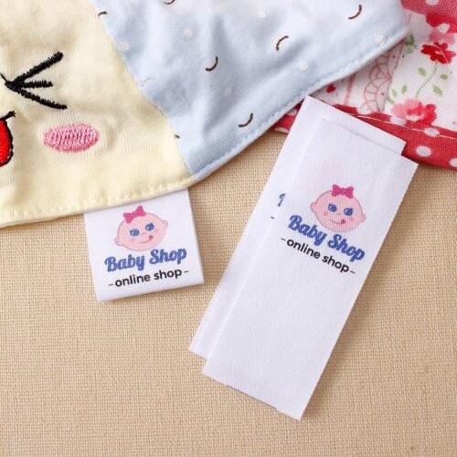 Fold Cotton Fabric Sewing Labels, Gift For Knitters, Mothers Day Gift, Handmade Gift, Personalized Brand, Fold tag (MD1075)