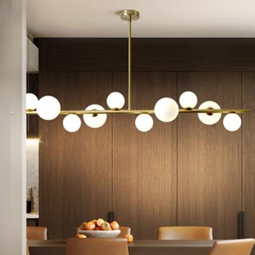 Glass Ball LED Chandelier Modern Luxury Living Dining Room Hanging Lights Indoor Ceiling Mounted Luminaire Pendant lamp