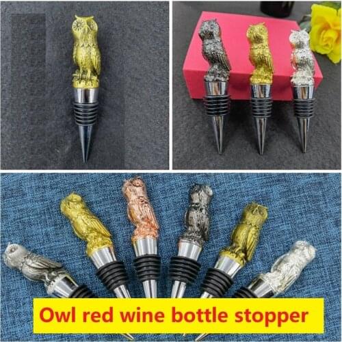 Wine Stopper 3D Owl Cap Plug Vacuum Sealed Champagne Bottle Caps Zinc Alloy Wine Bottle Stopper Bar Wine Accessories