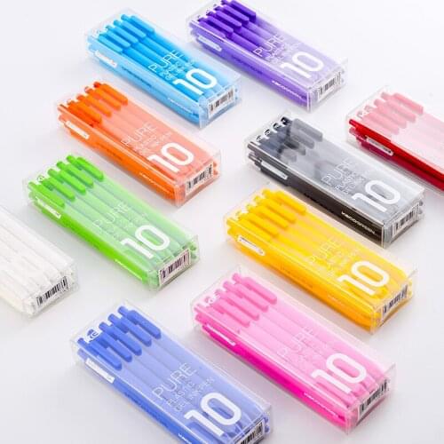 Youpin 10pcs Kaco Morandi Gel Pen 0.5mm Black/Color Ink Pen Core Durable Smooth Writing Stationery Pen For Gift
