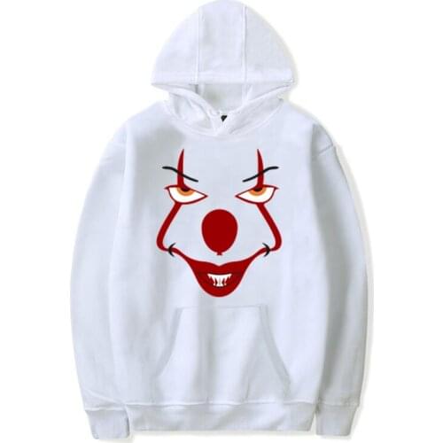 Womens Hoodie Long Sleeve Creative Face Cartoon Horror Movie Print Casual Sweatshirt Pullover Girl Korean Women Oversized Hoodie