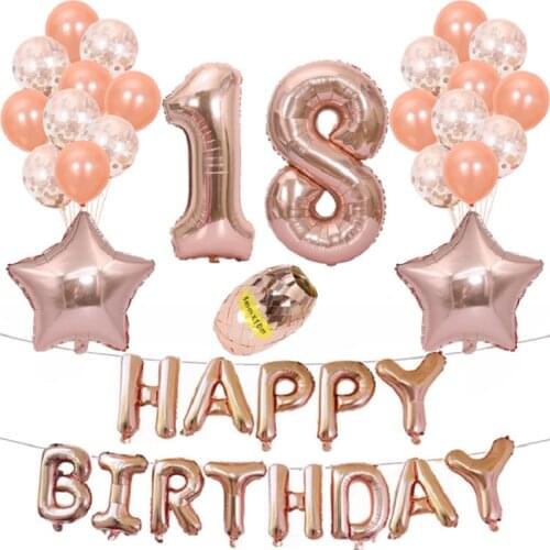 18 20 21 23 30 50th Birthday 40 inch Big Foil Number Balloons Happy Birthday Party Balloons Decorations Sequins Latex Ball Set