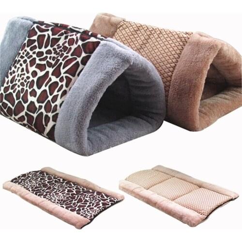 2-in-1 Dog Bed Mattress Dogs Kennel Unfolding To Be Pet Cat Dog Beds Mat Blanket 5cm Thickness Flannel Fabric Winter Warm Mats
