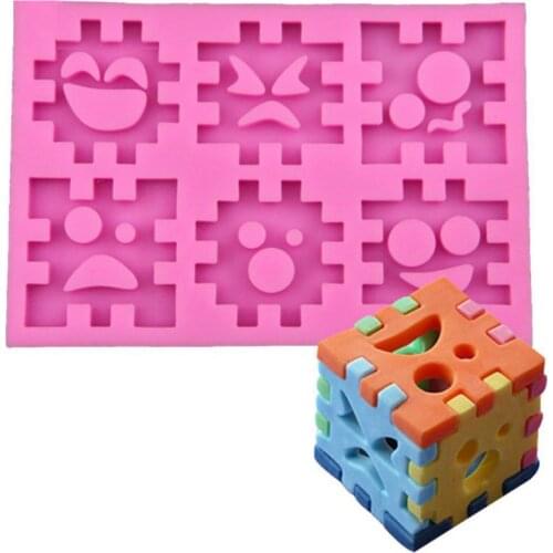 3D Jigsaw Puzzle Blocks Silicone Mold Cube Fondant Chocolate Candy Gum Paste Polymer Clay Resin Mold Craft Tools
