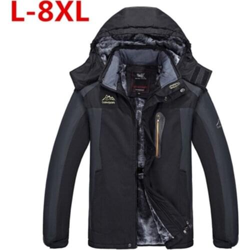 9XL 8XL Winter Thick Padded Parka Men Jacket Coat Russian Wadded With velvet Casual Warm Snow Windbreaker Overcoat Male Jackets