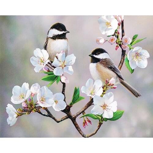 DIY 5D Full Diamond Painting Cross Stitch Bird on flower branch Mosaic Diamond Embroidery Needlework Patterns Rhinestone LG2060