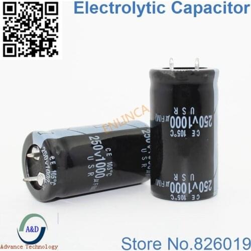 15pcs/lot 250V 1000UF Radial DIP Aluminum Electrolytic Capacitors size 25*50MM 1000UF 250V Tolerance 20