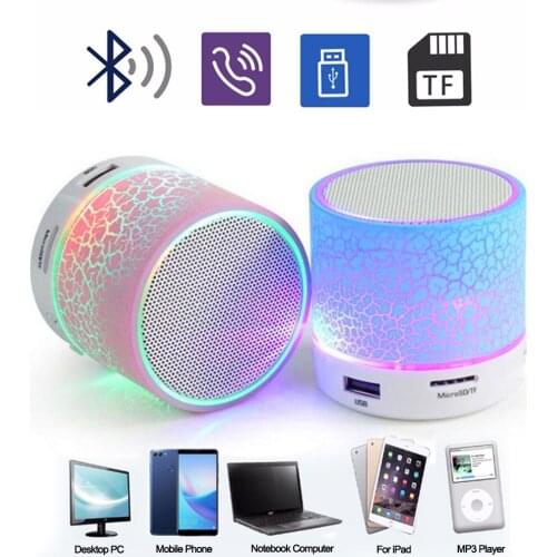 Bluetooth Speaker Mini Wireless Loudspeaker Crack LED TF Card USB Subwoofer Portable MP3 Music Sound Column for PC Mobile Phone