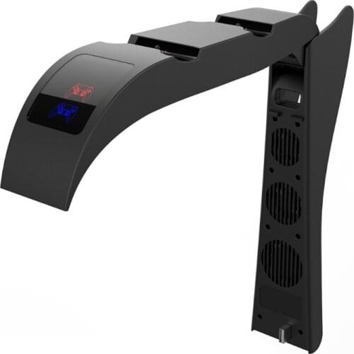K3NB Dock Cradle Charging Station for PS5 Wireless Controller Compatible with Dual PS5 Controllers with Cooling Fan